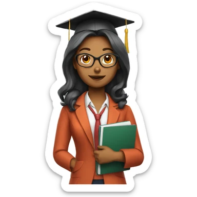 A female fox dressed as a teacher sticker