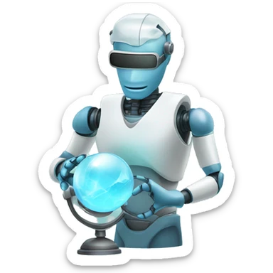 robot surgeon with crystal ball sticker