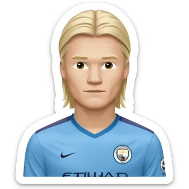 Erling Haaland long hair Manchester City sticker