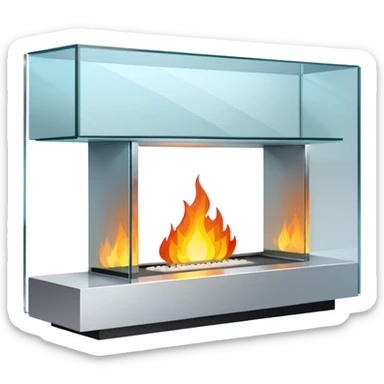 Modern Glass Fireplace sticker