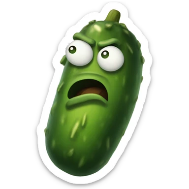 Angry pickle sticker