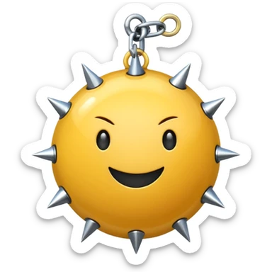 iPhone text message emoji size ball, and chain with spikes sticker