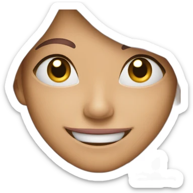 Blushing, sneaky, strong smile sticker