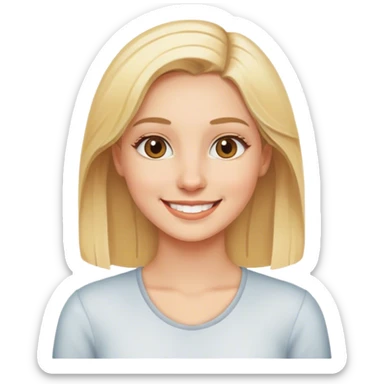 smiling blonde female indoors sticker