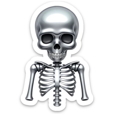 Skeleton made of of chrome sticker