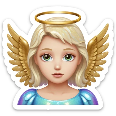 glitter fallen angel sticker
