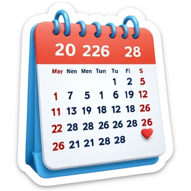 2026/ 03/ 08 Calendar 3d animation Ai sticker