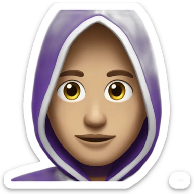 Dominus black hoddie purple eyes sticker