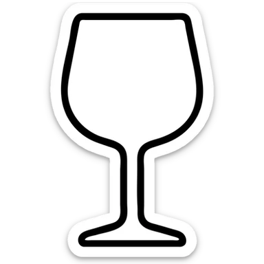 wine glass, basic icon, monochrome, outlined, no fill sticker