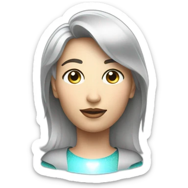 Siri Ai assistant personified. Androgynous. RGB hologram projection sticker