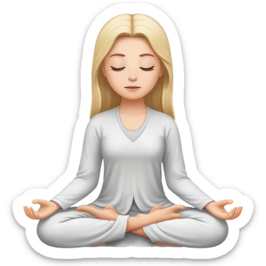 White girl  meditating sticker