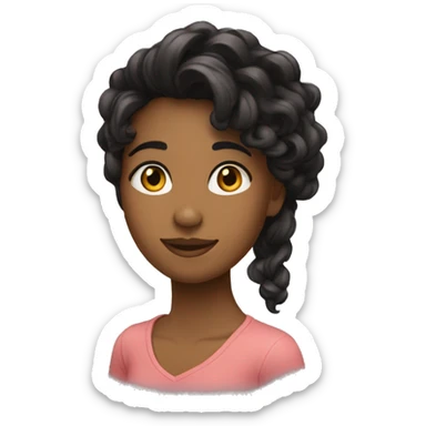 Joli fille mate avec des long cheveux noire sticker