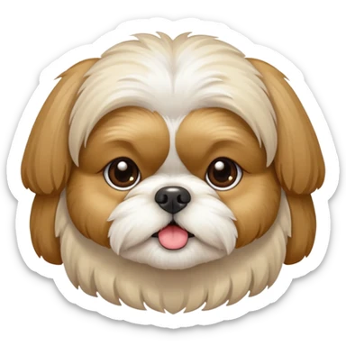 generame la imagen de un perrito raza chitzu de color cremita sticker