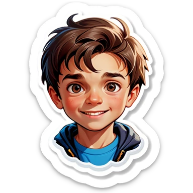 realistic portrait of a boy sticker