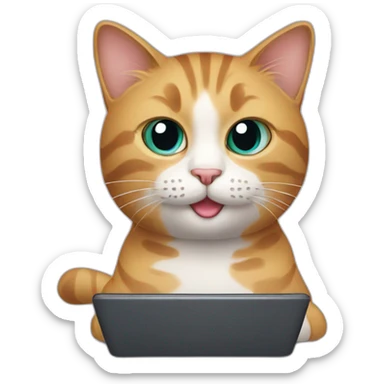 cat with wifi hear sticker