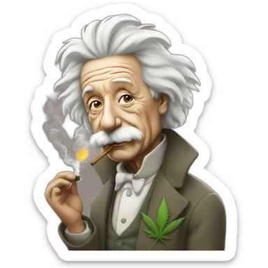 Einstein smoking weed sticker