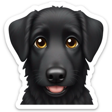 Black German Shepard poodle mix dog who has a little bit of white on his face  sticker