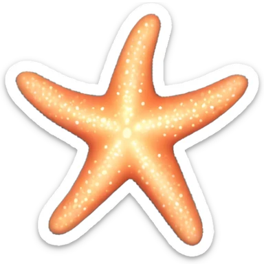 A glowing starfish (⭐) with soft lines that radiate outward, surrounded by a calming swirl of ocean waves sticker