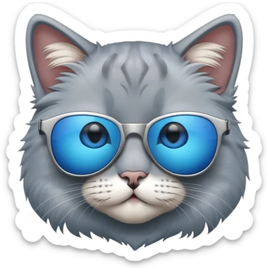 Cat wearing sunglasses, like blue colours sticker