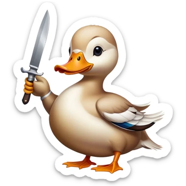Knife-Wielding Duck sticker