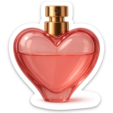 romantic heart-shaped perfume bottle sticker