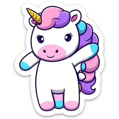 very interested unicorn sticker
