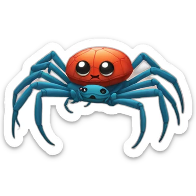 Spider rides a crab sticker