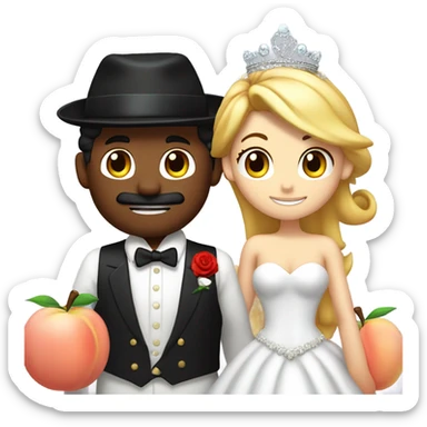 Peach and mario getting married sticker