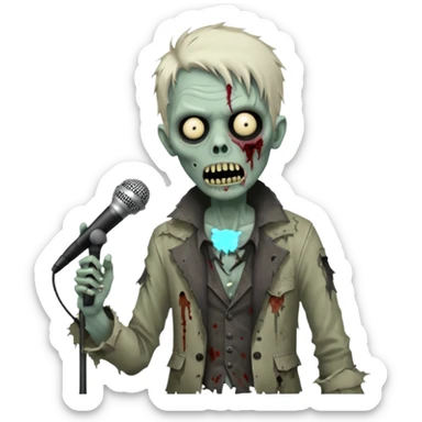 Zombie singer  microphone  sticker