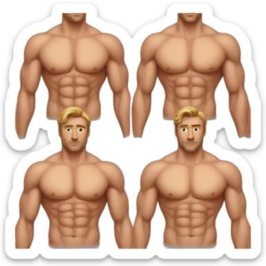 man's fitness chest portrait sticker