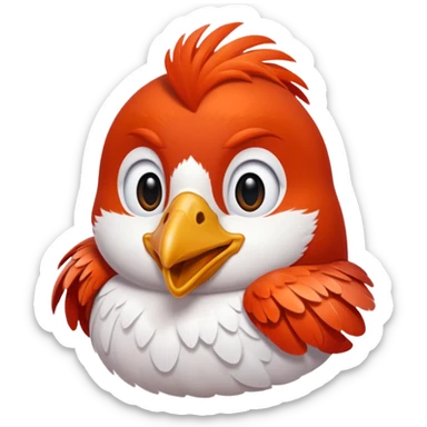 un rouge gorge rigole sticker