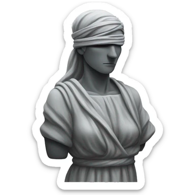 Grey statue of blindfolded Justitia sticker