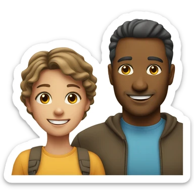 Dad and daughter with smiles sticker