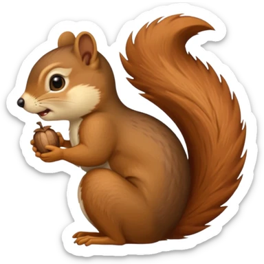 Long toothed squirrel swallows acorn, sleep sticker