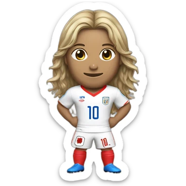 un algérien cheveux mi-long nez long qui porte le maillot de foot du japon avec ecrit "Le hout" dessus sticker