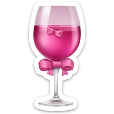 Pink wine with bow sticker