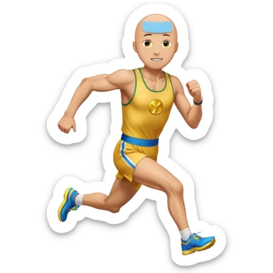 one punch man picking running a marathon with gold medal sticker