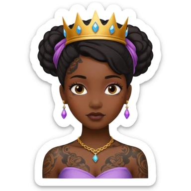Tattooed princesses black girl sticker