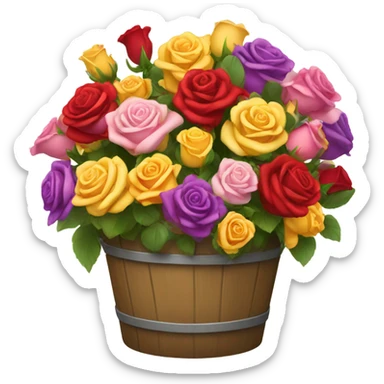 Rose bucket sticker