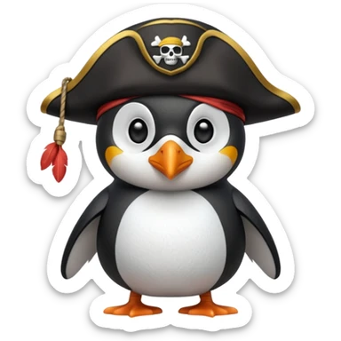 pirate crew member penguin sticker