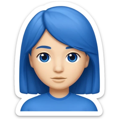 Memoji cabello azul sticker