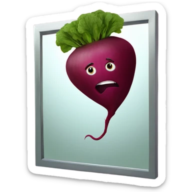 beetroot looking in the mirror sticker