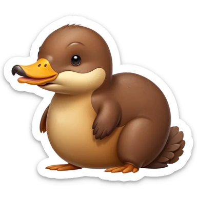 cute platypus with duck bill and beaver tail sticker