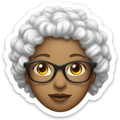 Girl with glasses, white, curly hair in a crown  garota branca sticker