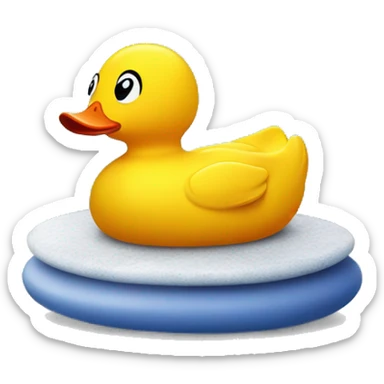 rubber duck on top of a curling stone sticker