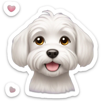  dog Maltese Face with a few hearts around her head sticker