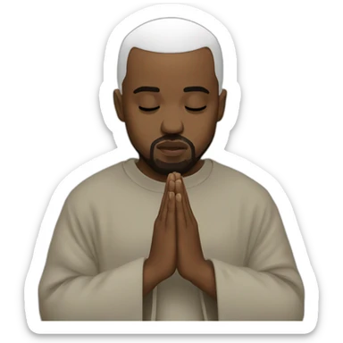 Kanye West praying Islamic prayer sticker