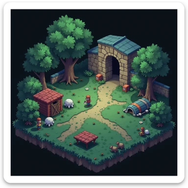  a screenshot of a location from the map "the farm" in the videogame "arena breakout: infinite" 
The image contains no text whatsoever. sticker