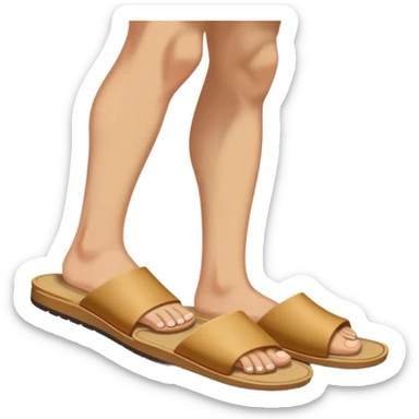 open toe male light tan slide sticker