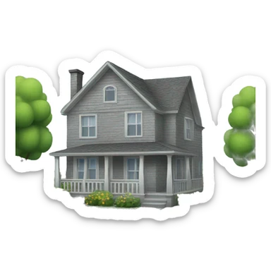 Gray house sticker
